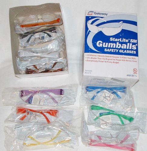 Gateway safety #3699 gumball small safety glasses multi colored temples 10pk for sale
