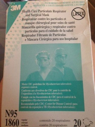3M 1860S N95 Respirator Mask Medical/Surgical/Particulate/Box of 20 BRAND NEW