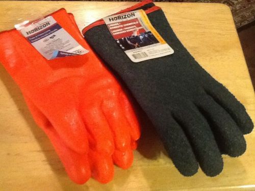 2 NEW PAIR LARGE SIZE CHEMICAL LIQUID PROOF POLY VINYL FLOCK LINED FOR WARMTH