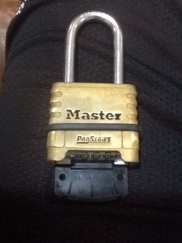 Used Master Lock 1175LHSS Resettable Pro Series Combination Padlock Brass Body