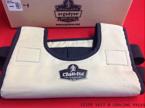 Ergodyne 12100 chill-its® 6100 sm/med phase change cooling vest w/packs khaki for sale