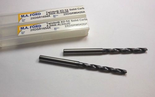 M.A. FORD Carbide Twister Drills 4.2mm ALtima 2XDSR1654A Qty 2 &lt;1879&gt;