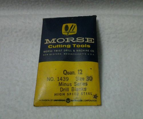 Vintage MORSE Minus Series Drill Blanks Cutting Tools No. 1439 Size 30