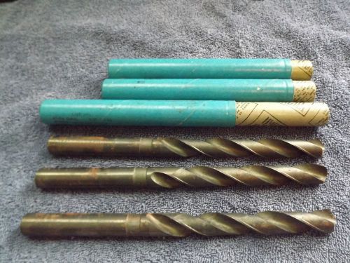 45/64&#034; long straight shank drill 9&#034; length hss standard tool co. lot of 3 bits for sale
