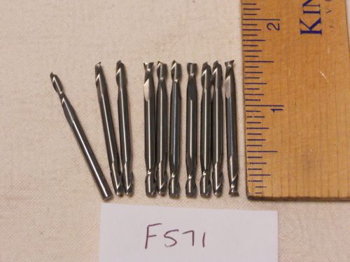 10 NEW 3 MM SHANK CARBIDE END MILLS. 2 FLUTE. DOUBLE END USA MADE. (F571)