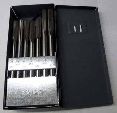 29 pc. made in usa  1/16&#034;-1/2&#034;x64th hss straight flute reamer set w/metal index for sale