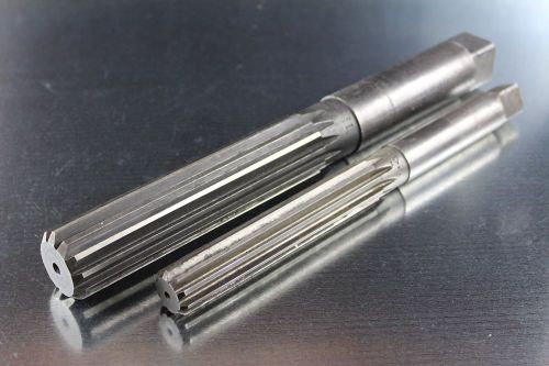 W&amp;b hand reamers pair of heavy duty hss 1&#034; &amp; 1-1/2&#034; straight flute for sale
