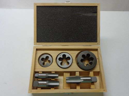 6pc pipe taps and die set in wood storage case, cmt 40673, new for sale