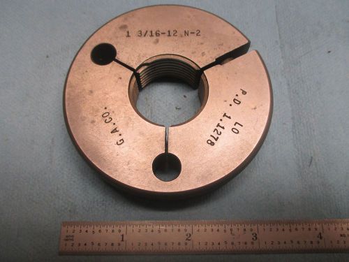 1 3/16 12 N2 NO GO THREAD RING GAGE 1.1875 P.D. = 1.1278 MACHINIST SHOP TOOLING