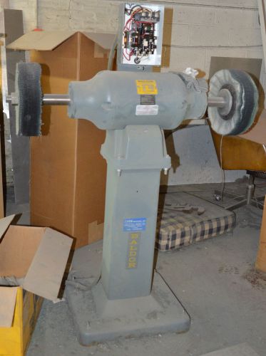 Baldor buffer polisher for metal &amp; plasics w/ pedestal -low use! 3 phase 5 hp for sale