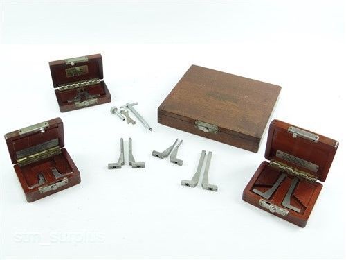 Lot of pratt &amp; whitney precision internal thread comparator finger sets w/ cases for sale