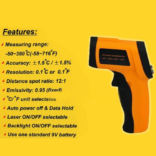 Non-contact ir infrared digital temperature gun thermometer laser point gm300 for sale