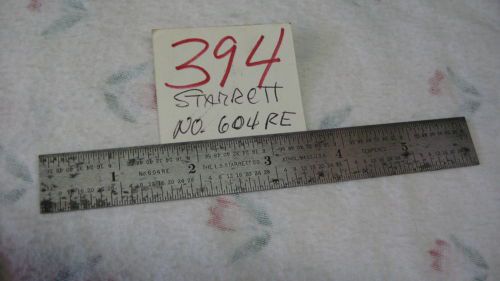 Starrett steel 6 in. rule, tempered, No.604RE,  4 grad                 (ref#394)