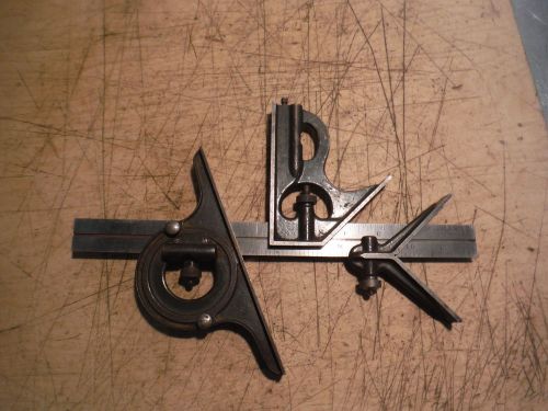 VINTAGE LUFKIN COMBINATION SQUARE CENTER HEAD PROTRACTOR MACHINIST TOOL