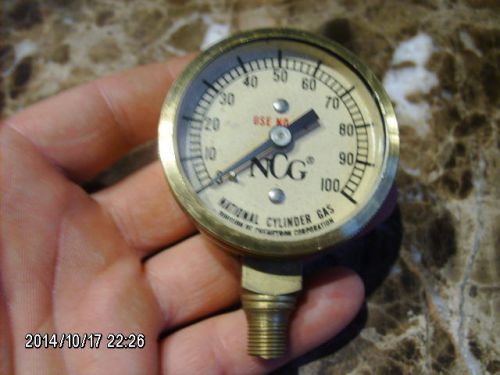 very nice older NCG National Cylinder Gas pressure gauge 0-100