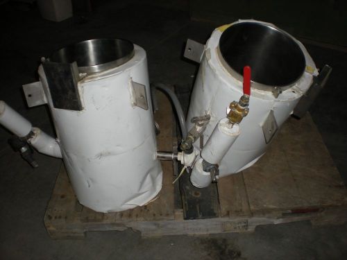 Lot of (2) SS Jacketed and Insulated Vessels with Thermometers, Valves &amp; Piping