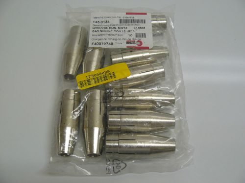 NEW ABICOR BINZEL 145.0134 GAS NOZZLE CON 13 67.5MM WELDING TIPS 10 PACK