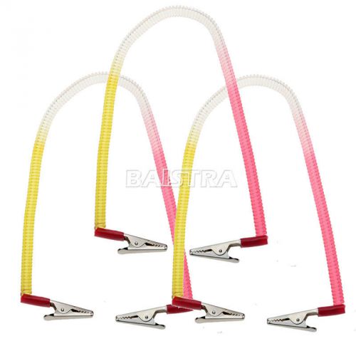 3 pcs dental patient bib clips chains napkin holder flexible coil plastic for sale