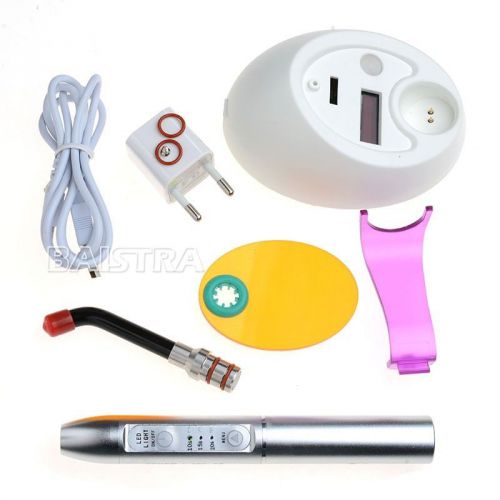 Dental Wireless LED Curing Light 1400mw Lamp Diagnosis Caries Dentist Lamp silve