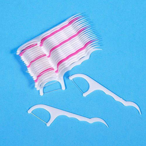 100pcs/4pack Dental Floss Flosser Pick Oral Care Teethpick Brush Tooth Teeth SL