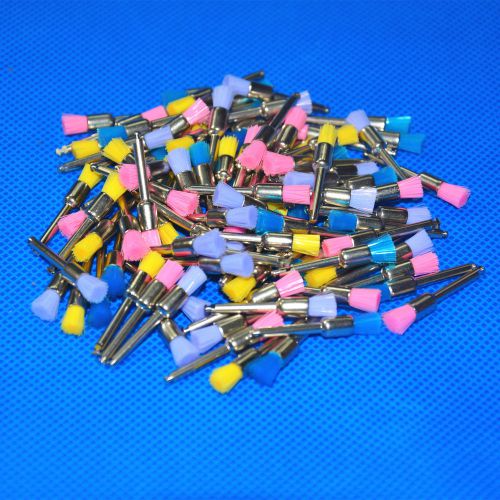 100pcs dental color polishing polisher prophy brushes nylon latch flat for sale