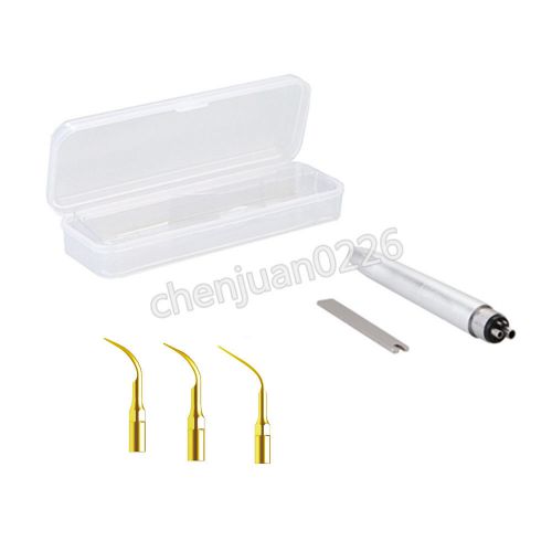 Dental air scaler handpiece sonic perio hygienist 4h 3 tips golden for sale