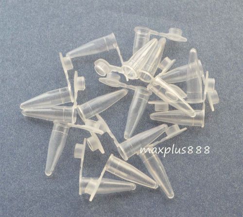 1000pcs 0.2ml new cylinder bottom micro centrifuge tubes w caps clear for sale