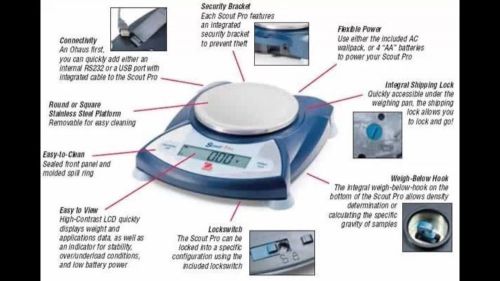 Ohaus Scout Pro Sp602 Digital Scale 0.01g