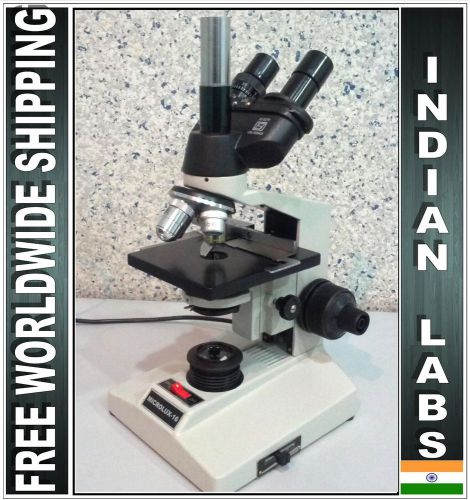 Professional research trinocular doctor compound microscope w clarity optics for sale