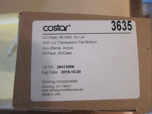 Corning® costar uv-transparent microplates; no lid;  model 3635; box of 25 for sale