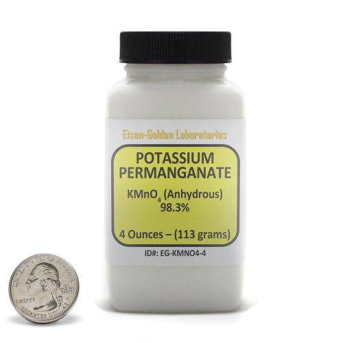 Potassium Permanganate [KMnO4] 98% Pourable Powder 4 Oz in a Bottle USA