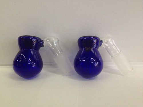LOT OF 2 BOWLS Blue Glass 18mm Ashcatcher Percolator Water Bowl USA Glass #32