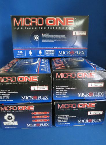 5 Boxes Microflex Micro One Latex Exam Gloves # MO-150-L Size Large