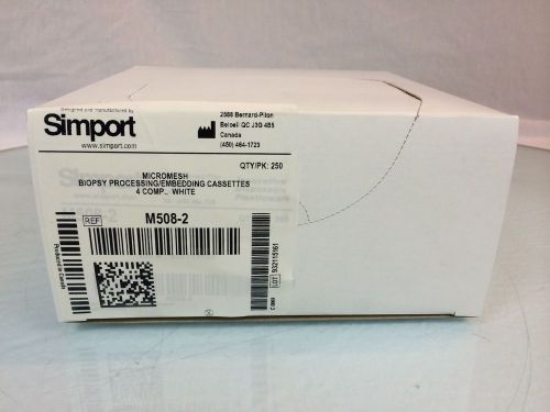 Box of 250 simport micromesh biopsy processing / embedding cassettes m508-2 for sale