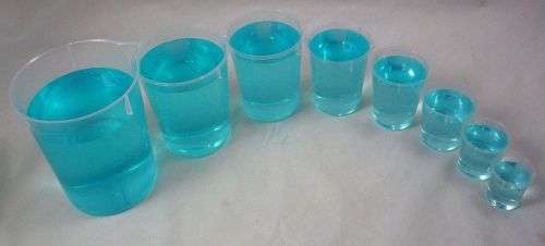 Set of 8 stackable polypropylene beakers for sale