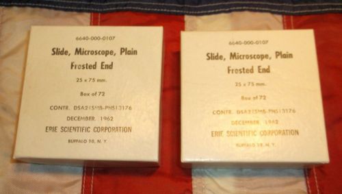 2 Boxes of Frosted End Plain Microscope Slides - 144 Total Slides - NEW !!