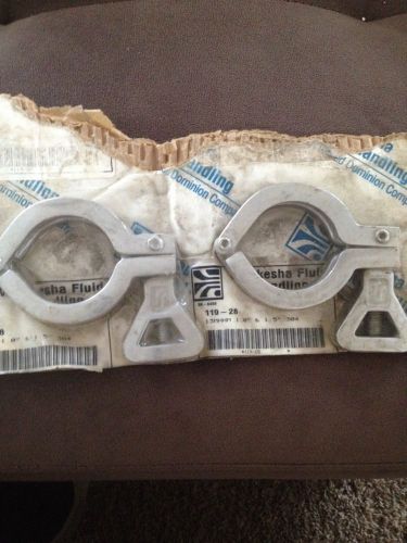 2 lot waukesha 119-28 13mhhm 1.0&#034; &amp; 1.5&#034; 304 stainless steel sanitary clamp for sale