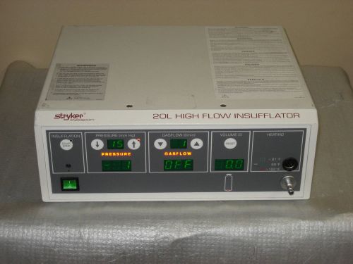 Stryker Endoscopy 20L 620-030-405 High Flow Insufflator &#034;Power On Test Only&#034;