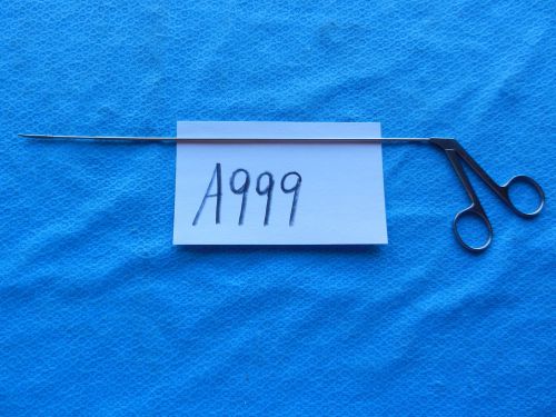 Aesculap Surgical ENT Micro Laryngeal Grasping Forceps Curved Left  25cm OP301R