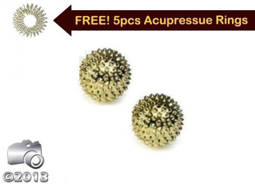 2X SMALL SIZE MASSAGER BALLS ACUPRESSURE MAGNETIC THERAPY + FREE 5 SUJOK RINGS