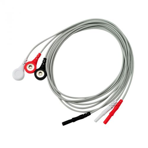 3 lead ecg leadwire, snap,holter recorder ecg patient cable for sale