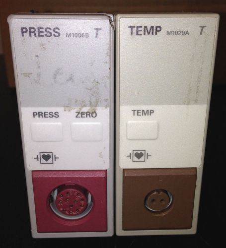 2 HP PATIENT MODULES M1029A/M1006B HEWLETT-PACKARD T PRESS TEMP