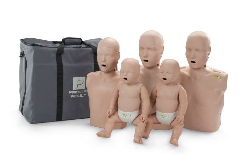 Prestan cpr/aed manikin family 5 pk- 2 adult, 2 infant, and 1 child medium skin for sale