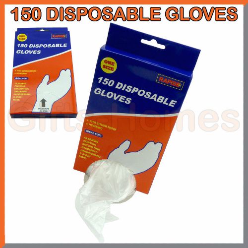 150 DISPOSABLE GLOVES HYGIENIC ONE SIZE GLOVE HOME CLEANING GARDENING PAINTING
