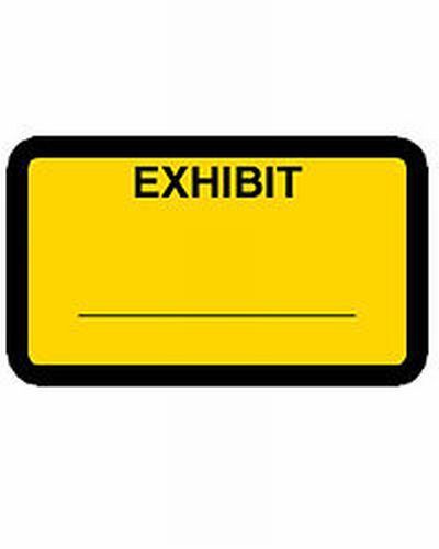 Exhibit Label - 252 per pack- Yellow