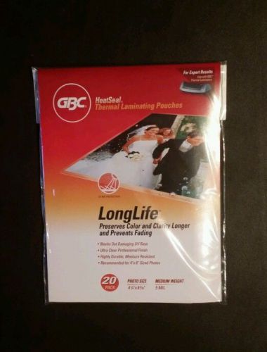 Gbc heat seal thermal laminating pouches 4.25x6.31 5 mil for sale