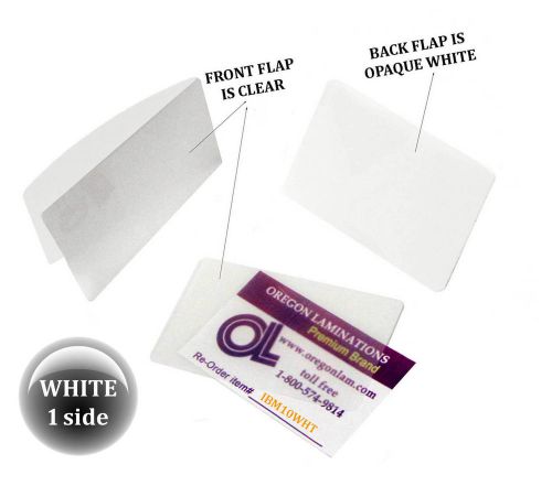 Qty 1000 white/clear ibm card laminating pouches 2-5/16 x 3-1/4 by lam-it-all for sale