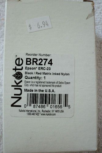 Lot of 3 NuKote BR274 Epson ERC-23 Black/Red Matrix Inked Nylon