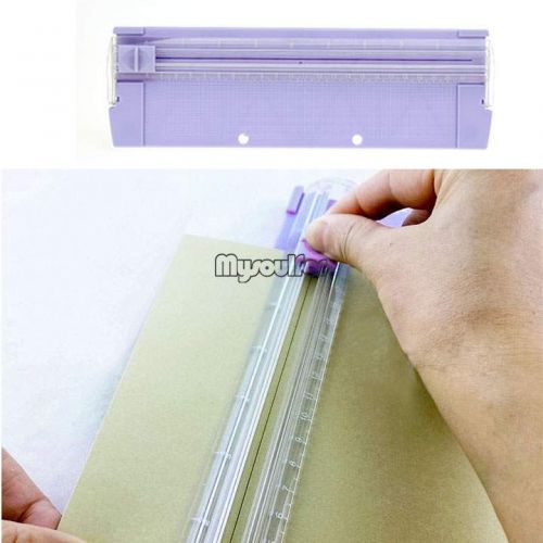 Safe A4 Guillotine Ruler Paper Cutter Trimmer Purple Cutting Portable Machine