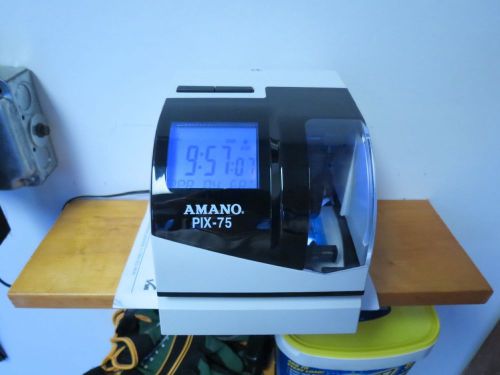 Amano atomic pix-75 time clock time and date stamp free shipping for sale